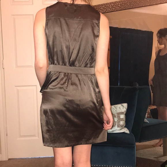 Cute charcoal satin dress! - Picture 2 of 4